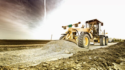 Grader Scraper With Gravel