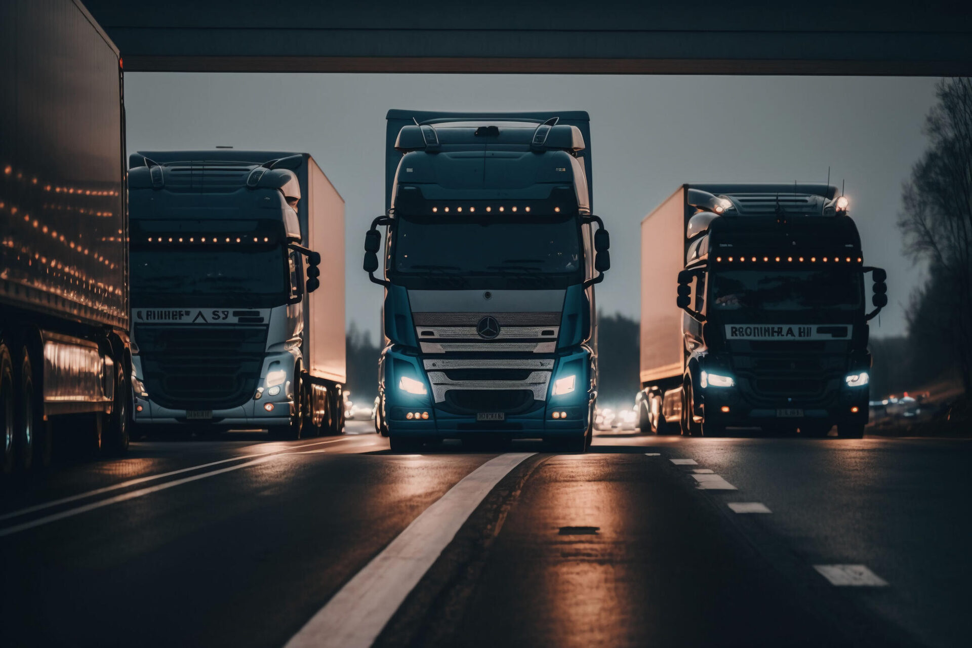 Heavy Trucks On Road