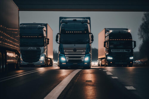Heavy Trucks On Road