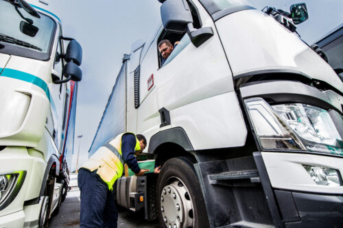 On Site Checking Of Truck Tyre